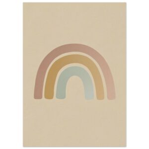Boho Rainbow Wall Art Print - Minimalist Pastel Nursery Decor