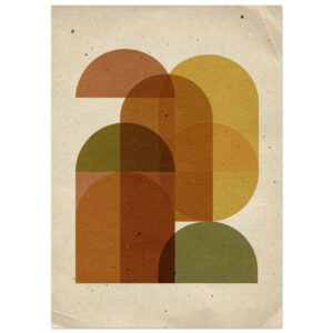 Mid-Century Modern Geometric Abstract Wall Art | Earth Tone Arches Print