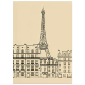 Paris Eiffel Tower Line Art Print - Minimalist French Architecture Wall Art