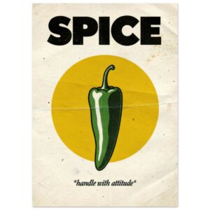 Spice Handle With Attitude Vintage Kitchen Wall Art Print - Retro Chili Pepper Poster