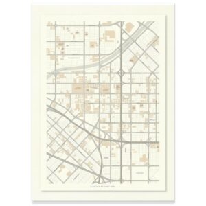 Minimalist City Map Wall Art Print - Neutral Tones Urban Street Grid Poster