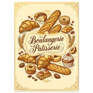 French Boulangerie Patisserie Vintage Bakery Wall Art Print