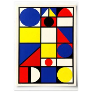 De Stijl Geometric Abstract Wall Art Print | Primary Colors Bauhaus Inspired Poster