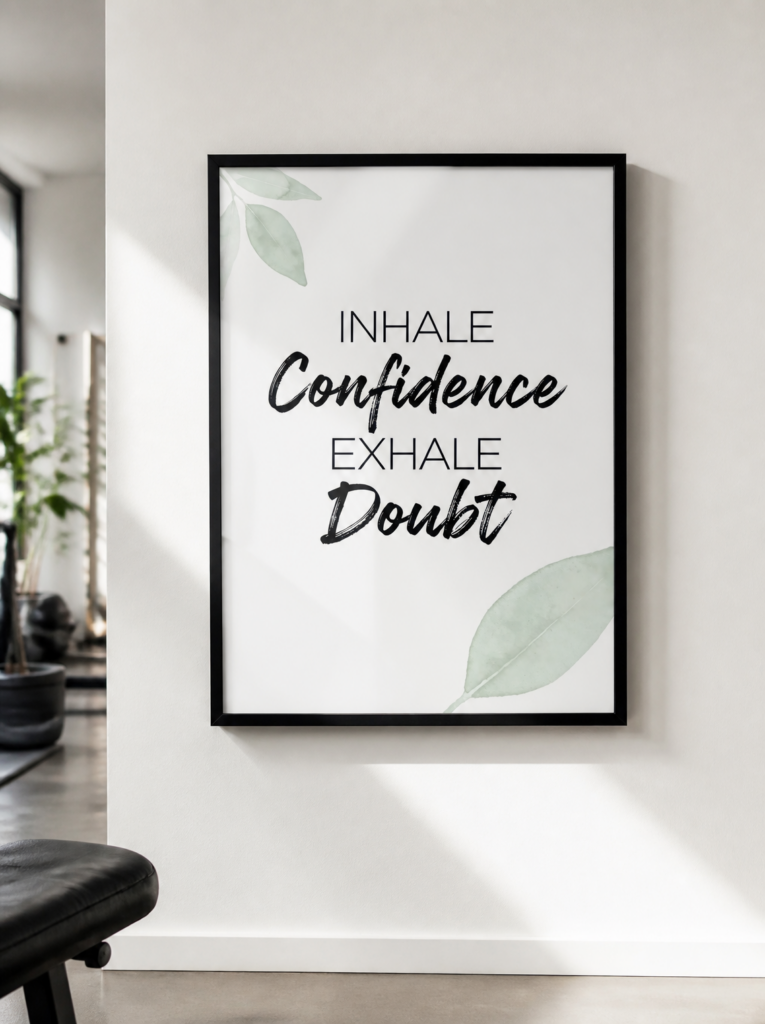 Inhale Confidence Exhale Doubt Motivational Wall Art Print