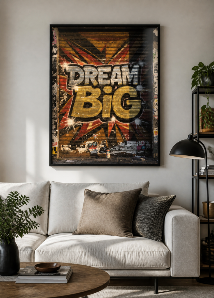 Dream Big Graffiti Street Art Motivational Wall Poster