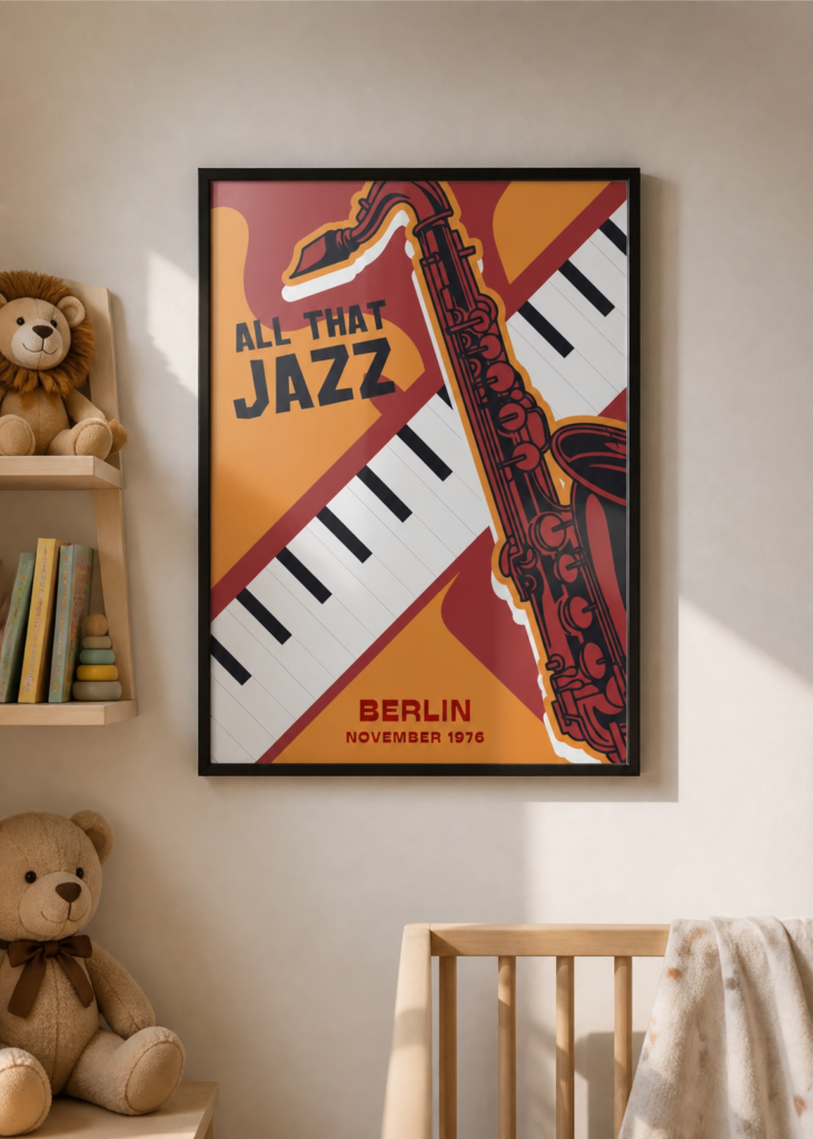 All That Jazz Vintage Poster – Berlin 1976 – Retro Jazz Music Wall Art Print 50x70cm