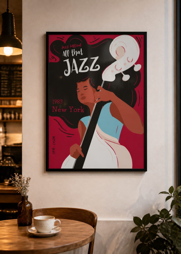 All That Jazz Festival Poster 1983 New York – Retro Jazz Music Wall Art Print 50x70cm