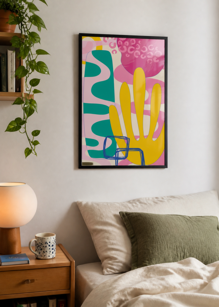 Matisse Inspired Abstract Botanical Wall Art Print – Bold Colorful Organic Shapes Poster