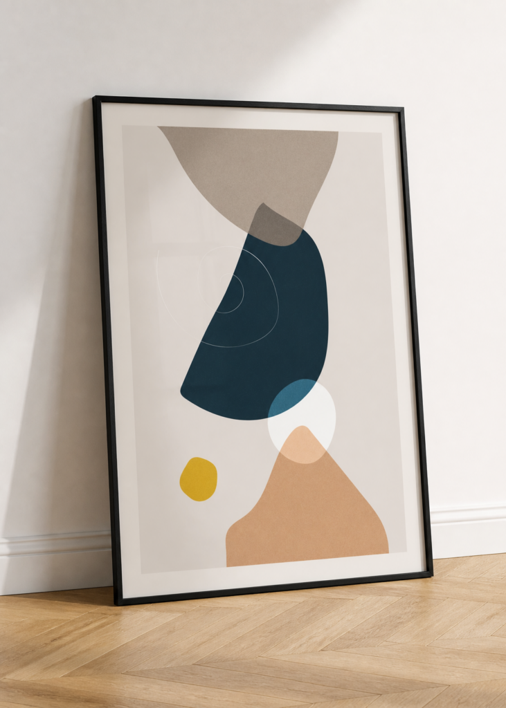 Abstract Geometric Shapes Wall Art Print - Modern Minimalist Poster