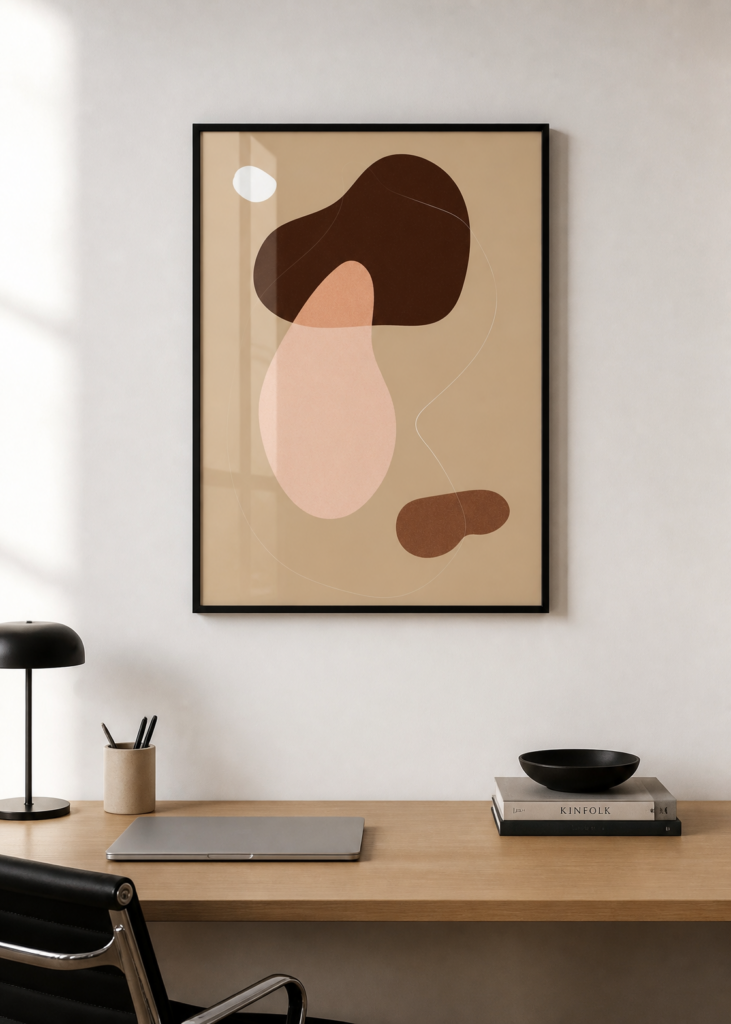 Abstract Organic Shapes Wall Art Print - Earth Tone Minimalist Poster