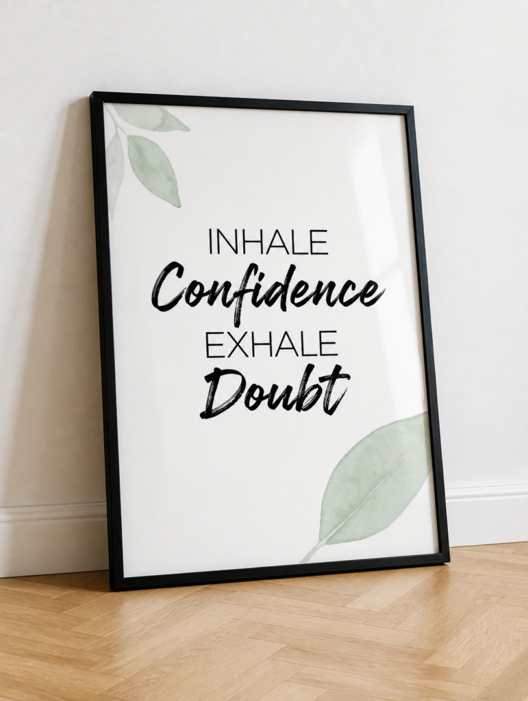 Inhale Confidence Exhale Doubt Motivational Wall Art Print