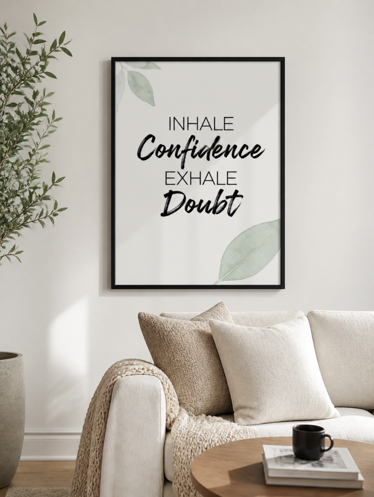 Inhale Confidence Exhale Doubt Motivational Wall Art Print