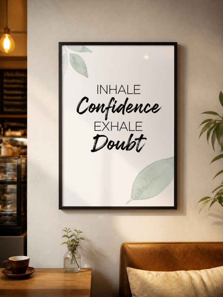 Inhale Confidence Exhale Doubt Motivational Wall Art Print