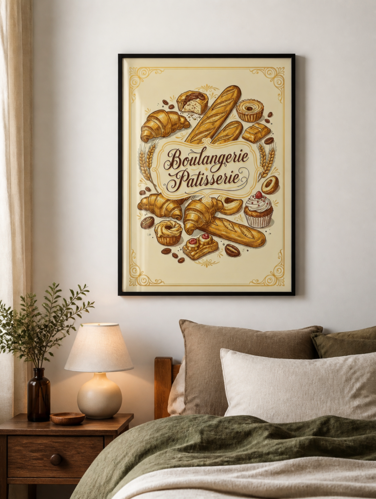 French Boulangerie Patisserie Vintage Bakery Wall Art Print