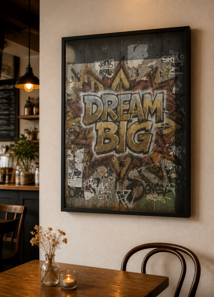 Dream Big Graffiti Street Art Motivational Wall Art Poster