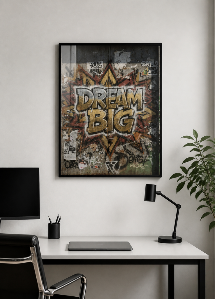 Dream Big Graffiti Street Art Motivational Wall Art Poster