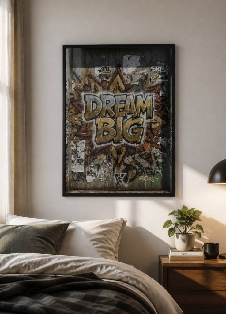 Dream Big Graffiti Street Art Motivational Wall Art Poster