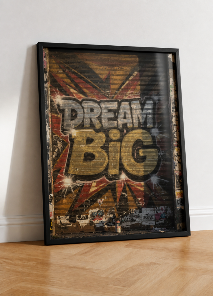 Dream Big Graffiti Street Art Motivational Wall Poster