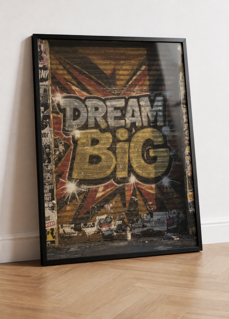 Dream Big Graffiti Street Art Motivational Wall Poster