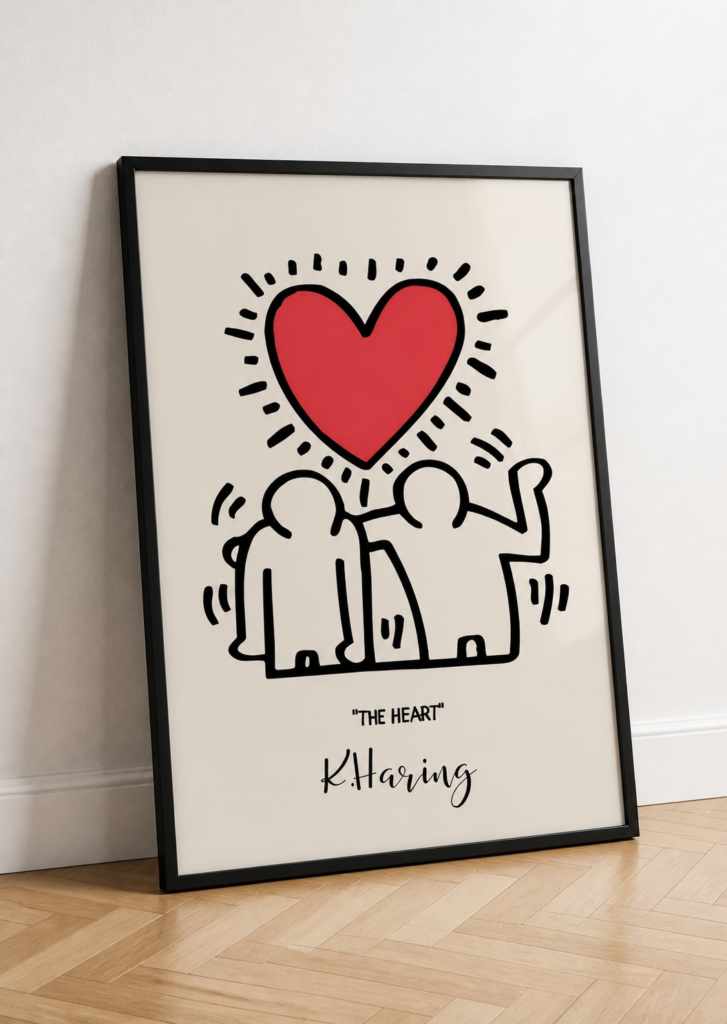 Keith Haring The Heart Poster – Iconic Pop Art Print for Modern Wall Decor