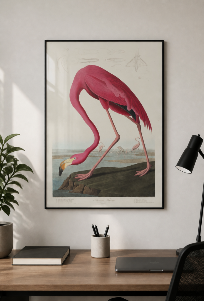 American Flamingo by John James Audubon - Vintage Bird Illustration Art Print