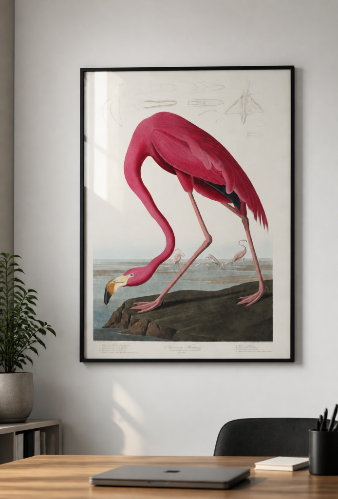 American Flamingo by John James Audubon - Vintage Bird Illustration Art Print